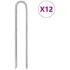Image de vidaXL Piquets de tente 12 pcs en forme de U 30cm Ø7mm acier galvanisé
