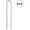 Image de vidaXL Piquets de tente 12pcs en forme de U 37cm Ø10mm acier galvanisé