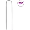 Image de vidaXL Piquets de sol en forme de U 50 pcs 15x3,5 cm acier galvanisé