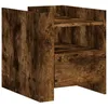 Image de vidaXL Table de Chevet chêne fumé 45x50x50 cm Bois d'ingénierie, Meuble de Chevet, Table d'appoint, Armoire de lit, Armoire de Chevet, Table de Nuit