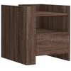 Image de Table de chevet chêne marron 45x50x50 cm bois d'ingénierie