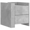 Image de vidaXL Table de Chevet Gris béton 45x50x50 cm Bois d'ingénierie, Meuble de Chevet, Table d'appoint, Armoire de lit, Armoire de Chevet, Table de Nuit