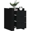 Image de vidaXL Table de chevet noir 45x50x65 cm bois d’ingénierie