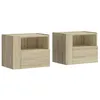 Image de vidaXL Tables de Chevet murales 2 pcs chêne Sonoma 45x30x35 cm
