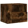 Image de vidaXL Table de Chevet Murale chêne fumé 45x30x35 cm, Armoire de Rangement, Armoire Murale Suspendue, Armoire de Rangement Flottante