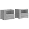 Image de vidaXL Tables de Chevet murales 2 pcs Sonoma Gris 45x30x35 cm, Armoire de Rangement, Armoire Murale Suspendue, Armoire de Rangement Flottante