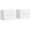 Image de vidaXL Tables de Chevet murales 2 pcs Blanc 45x30x35 cm, Armoire de Rangement, Armoire Murale Suspendue, Armoire de Rangement Flottante