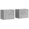 Image de vidaXL Tables de Chevet murales 2 pcs Gris béton 45x30x35 cm, Armoire de Rangement, Armoire Murale Suspendue, Armoire de Rangement Flottante