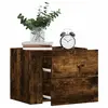 Image de vidaXL Table de chevet murale chêne fumé 45x30x35 cm