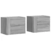 Image de vidaXL Tables de Chevet murales 2 pcs Sonoma Gris 45x30x35 cm