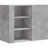 Image de vidaXL Armoire Murale Gris béton 75x35x60 cm Bois d'ingénierie, Armoire Suspendue, Placard Mural, Armoire de Salle de Bain Murale, Armoire Flottante