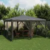 Image de vidaXL Tente de fête avec 8 parois latérales en maille anthracite 4x4m