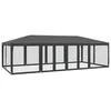 Image de vidaXL Tente de fête avec 12 parois latérales Maille Anthracite 8x4 m, Tente, Tente à baldaquin, auvent de Gazebo, Tente de Gazebo, Tente de Jardin