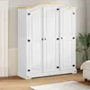 Image de vidaXL Garde-robe Corona blanc 151,5x52x186 cm bois de pin massif