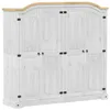 Image de vidaXL Garde-Robe Corona Blanc 194x52x186 cm Bois de pin Massif, Armoire de Rangement, Organisateur de Garde-Robe, Armoire, Placard
