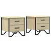 Image de vidaXL Tables de Chevet 2 pcs chêne Sonoma 40x41x40 cm Bois ingénierie, Table d'appoint, Armoire de lit, Table d'appoint pour la Chambre
