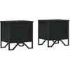 Image de vidaXL Tables de Chevet 2 pcs Noir 40 x 30 x 40 cm Aggloméré, Table d'appoint, Armoire de lit, Table d'appoint pour la Chambre, Table de Nuit