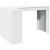 Image de vidaXL Bureau blanc 123,5x73,5x75 cm bois d'ingénierie, bureau d'écriture, bureau d'ordinateur, bureau à domicile, bureau d'étude, bureau de travail