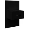 Image de vidaXL Table de Chevet Murale avec lumières LED Noir, Armoire, Armoire d'appoint, Armoire de Chevet, Table de Chevet, Meuble de Chambre à Coucher
