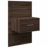 Image de vidaXL Table de Chevet Murale avec lumières LED chêne Marron, Armoire, Armoire d'appoint, Armoire de Chevet, Table de Chevet