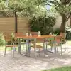 Image de vidaXL Ensemble de salle à manger pour jardin 7 pcs Gris