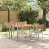 Image de vidaXL Ensemble de salle à manger pour jardin 5 pcs Gris
