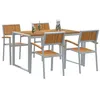 Image de vidaXL Ensemble de Salle à Manger pour Jardin 5 pcs Gris, Ensemble de Jardin Moderne, Table rectangulaire en Acacia, mobilier Solide pour Repas en Plein air