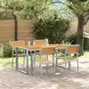 Image de vidaXL Ensemble de salle à manger pour jardin 5 pcs Gris