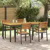 Image de vidaXL Ensemble de salle à manger pour jardin 5 pcs Noir