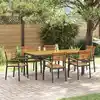 Image de vidaXL Ensemble de salle à manger pour jardin 7 pcs Noir