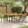 Image de vidaXL Ensemble de salle à manger pour jardin 7 pcs Noir