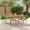 Image de vidaXL Ensemble de salle à manger pour jardin 5 pcs Gris