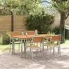 Image de vidaXL Ensemble de salle à manger pour jardin 5 pcs Gris