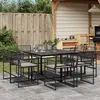 Image de vidaXL Ensemble à manger de jardin 9pcs coussins noir résine tressée
