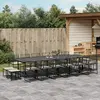 Image de vidaXL Ensemble à manger de jardin 17 pcs coussins noir résine tressée