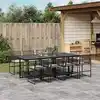Image de vidaXL Ensemble à manger de jardin 9pcs coussins noir résine tressée