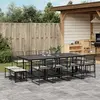 Image de vidaXL Ensemble à manger de jardin 13 pcs coussins noir résine tressée