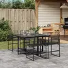 Image de vidaXL Ensemble à manger de jardin 5 pcs Noir Résine tressée