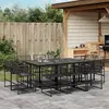 Image de vidaXL Ensemble à manger de jardin 11 pcs noir résine tressée