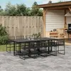 Image de vidaXL Ensemble à manger de jardin 9 pcs Noir Résine tressée