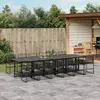 Image de vidaXL Ensemble à manger de jardin 13 pcs noir résine tressée