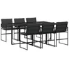 Image de vidaXL Ensemble à Manger de Jardin 7 pcs avec Coussins Noir textilène, Ensemble à Manger d'extérieur, Meuble à Manger de Jardin, Table et chaises de Jardin