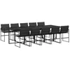 Image de vidaXL Ensemble à Manger de Jardin avec Coussins 11 pcs Noir textilène, Ensemble à Manger d'extérieur, Meuble à Manger de Jardin, Table et chaises de Jardin