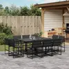 Image de vidaXL Ensemble à manger de jardin avec coussins 11 pcs noir textilène