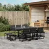 Image de vidaXL Ensemble à manger de jardin avec coussins 11 pcs noir textilène