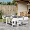 Image de vidaXL Ensemble à manger de jardin avec coussins 7 pcs blanc textilène