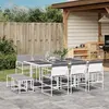 Image de vidaXL Ensemble à manger de jardin avec coussins 11pcs blanc textilène