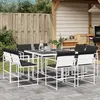 Image de vidaXL Ensemble à manger de jardin avec coussins 9 pcs blanc textilène