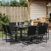 Image de vidaXL Ensemble à manger de jardin 9 pcs noir textilène