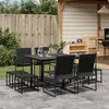 Image de vidaXL Ensemble à manger de jardin 9 pcs noir textilène
